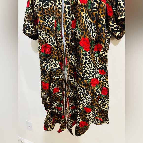 Leopard & Rose Print Pajama Dress Size OSFA - Picture 3 of 5